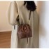 New fashion all-match bag for women, crocodile pattern woven bucket bag, high-quality texture commuter shoulder bag