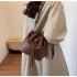 New fashion all-match bag for women, crocodile pattern woven bucket bag, high-quality texture commuter shoulder bag