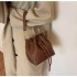 New fashion all-match bag for women, crocodile pattern woven bucket bag, high-quality texture commuter shoulder bag