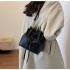 Fashionable all-match bag for women 2025 new crocodile pattern woven bucket bag high-quality texture commuter shoulder bag